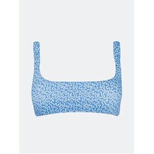 NEW  FISCH Colombier Square Neck Bikini‎ Top, Blue, Large